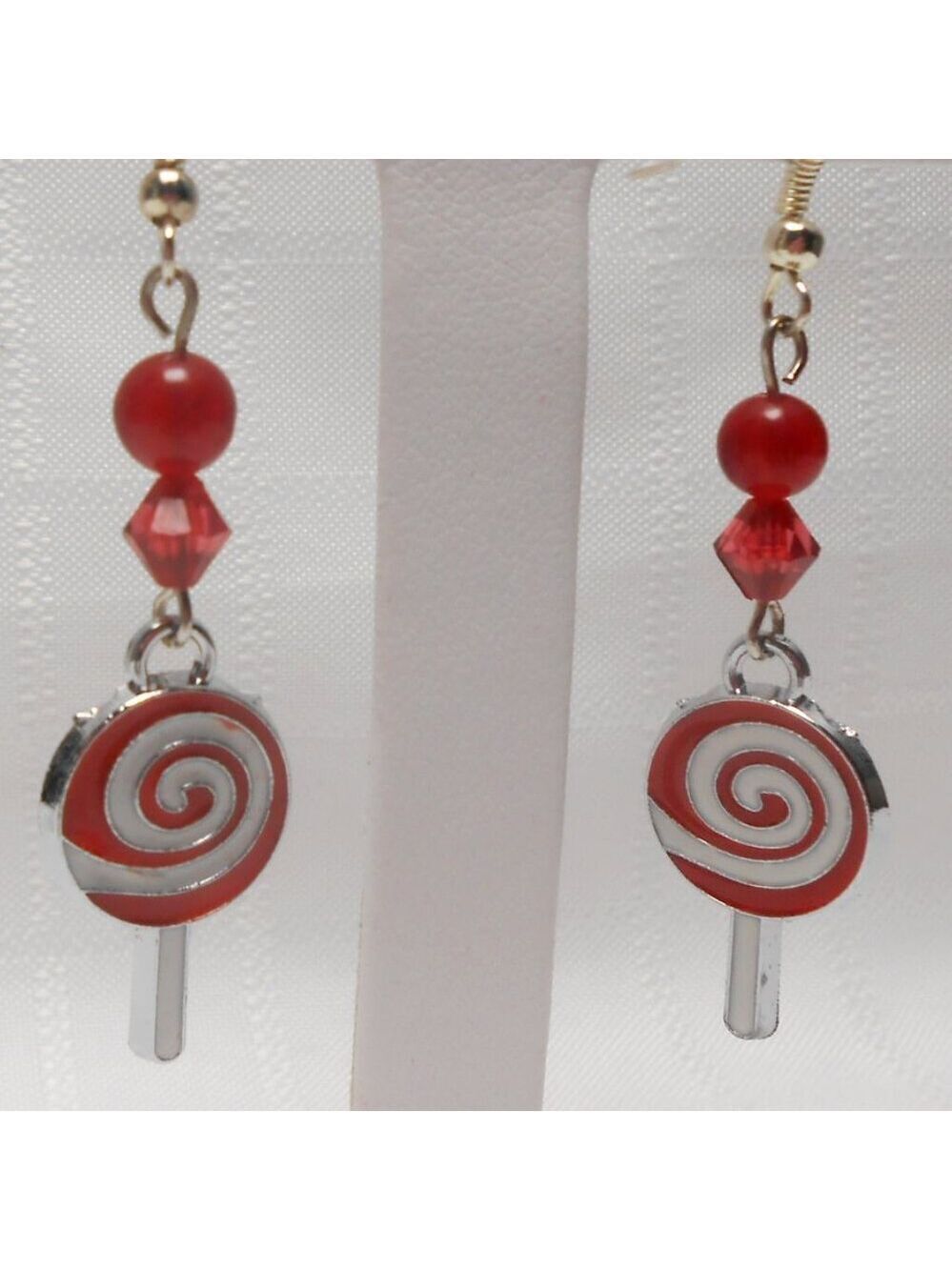 No 590 Handmade earrings with enameled silver charms